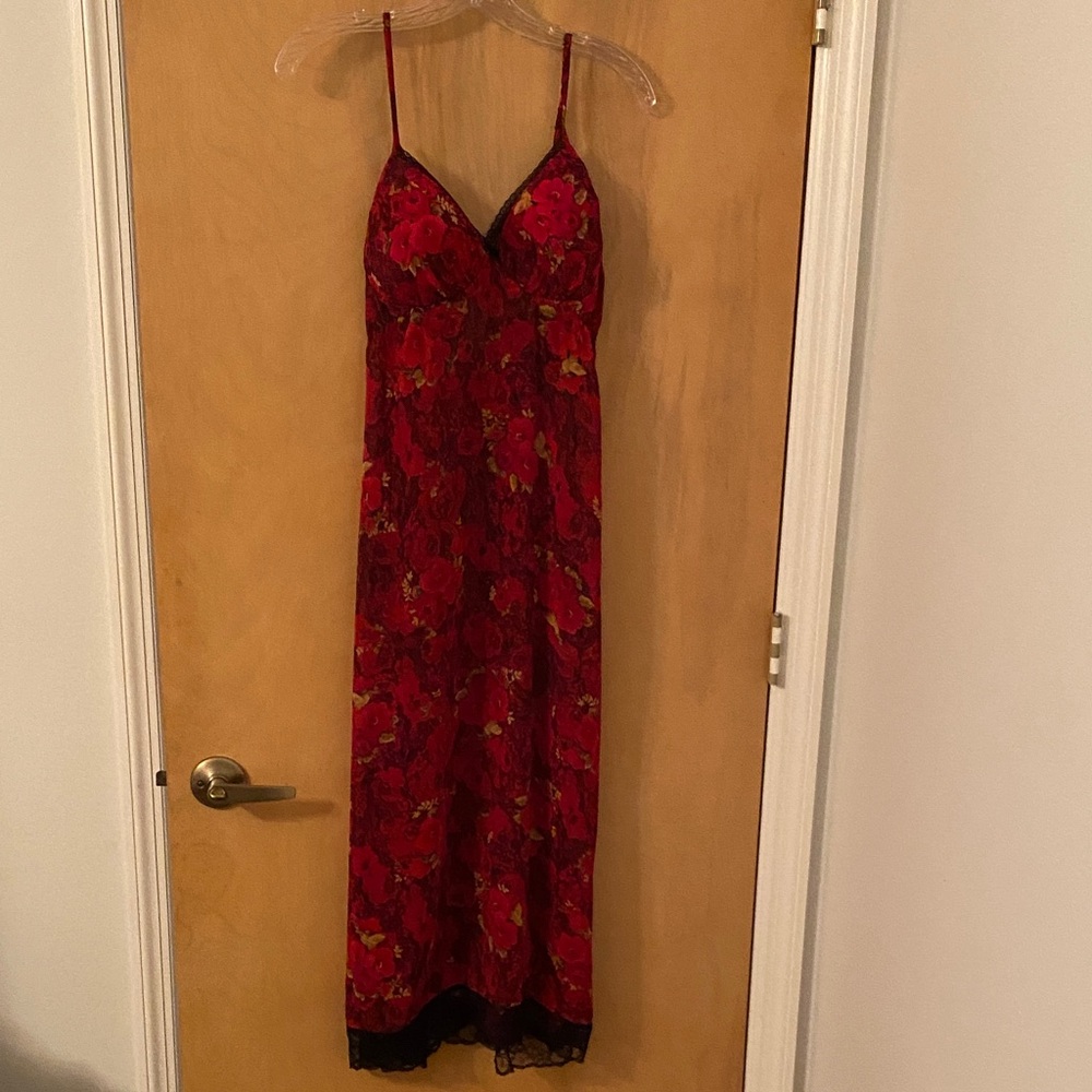 Red Floral Lace Negligee by Cato - Gently worn size Medium